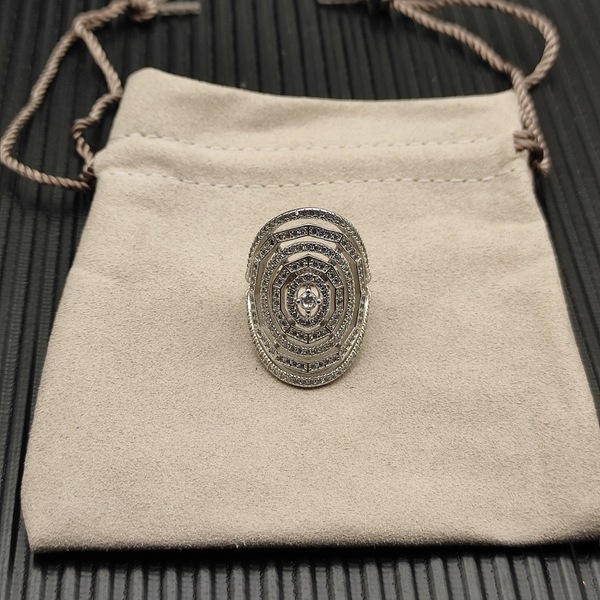 デヴィッド・ヤーマン スパイラル パヴェダイヤ 925 シルバーリング ラグジュアリー