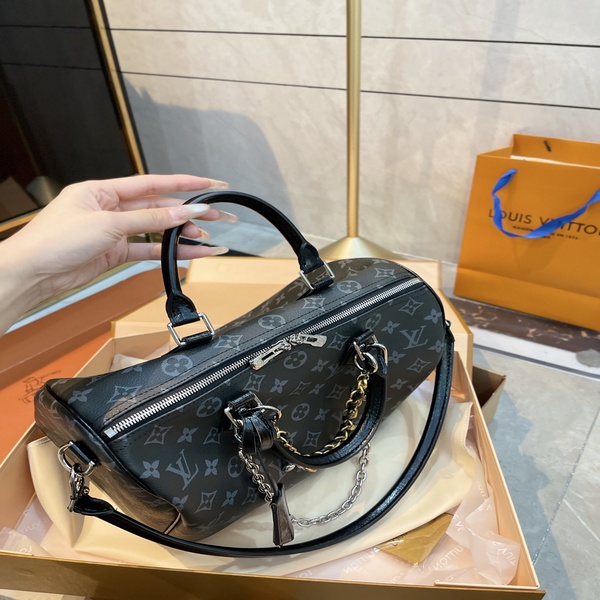 ルイ・ヴィトン LOUIS VUITTON モノグラム・エクリプス スピーディ・バンドリエール 25 ボストンバッグ 斜め掛け（ダブルチェーン）