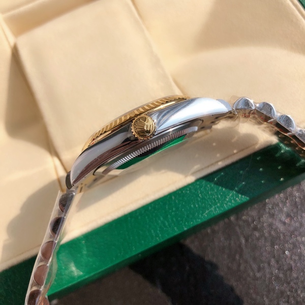 ロレックス デイトジャスト コンビ グリーンダイヤル ローマ数字 自動巻き腕時計