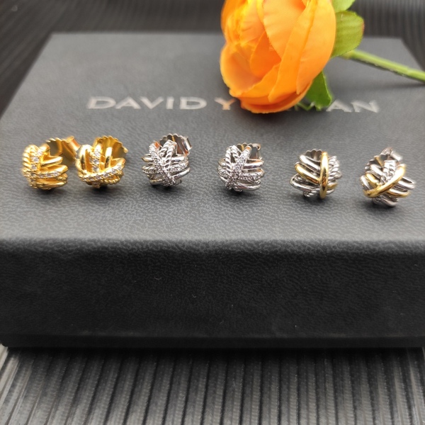 モダンツイストノット パヴェダイヤピアス ゴールド / シルバー / コンビ 3 色セット