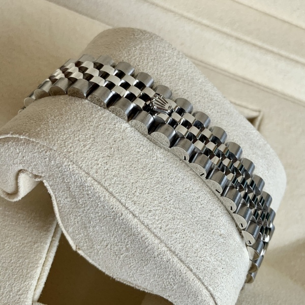 ロレックス デイトジャスト グレーダイヤル ダイヤインデックス フルーテッドベゼル 自動巻き腕時計