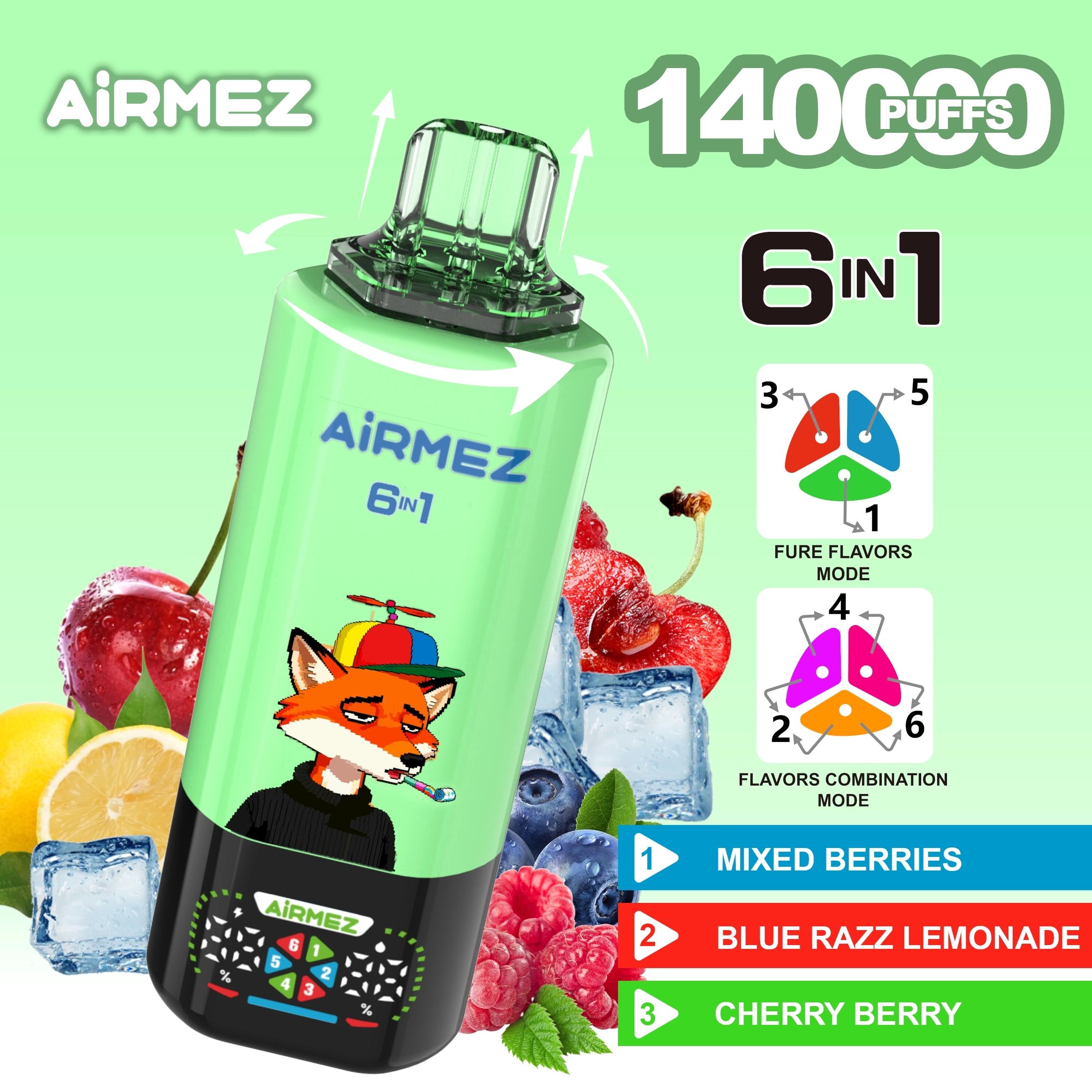Airmez FOX 140000 Puffs 6 IN 1
