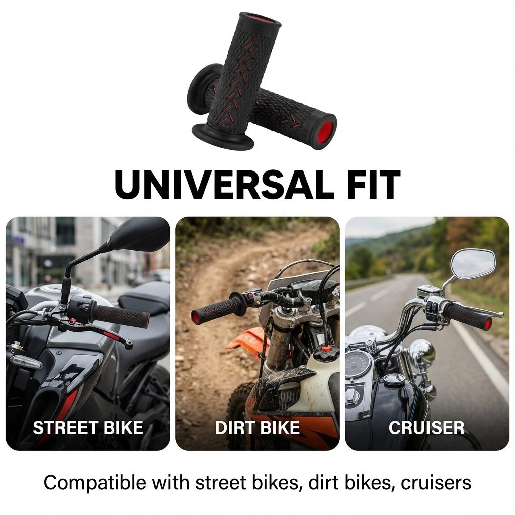 Universal motorcycle handle grip, full rubber nagamaki, new upgraded, retrofit handlebar cover, motorcycle modification parts