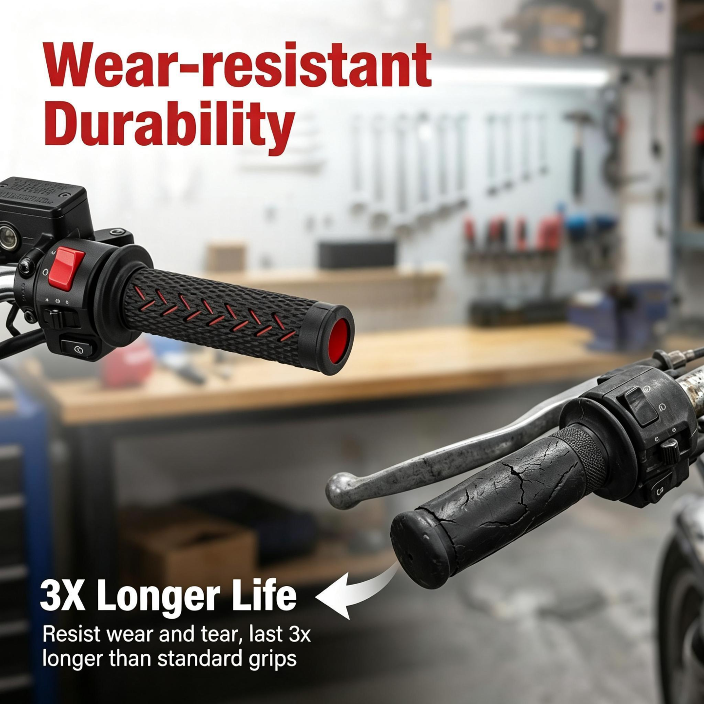 Universal motorcycle handle grip, full rubber nagamaki, new upgraded, retrofit handlebar cover, motorcycle modification parts
