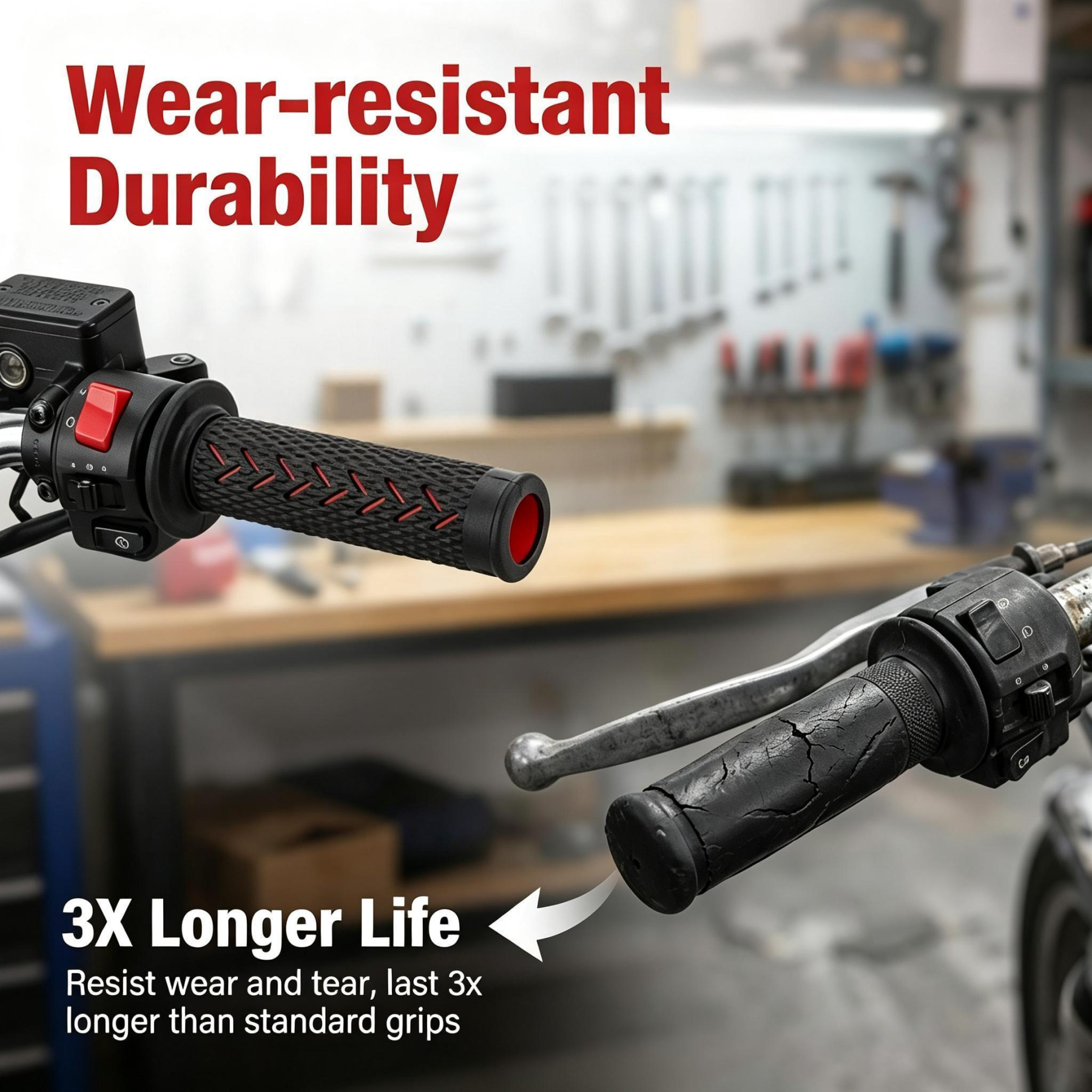Universal motorcycle handle grip, full rubber nagamaki, new upgraded, retrofit handlebar cover, motorcycle modification parts