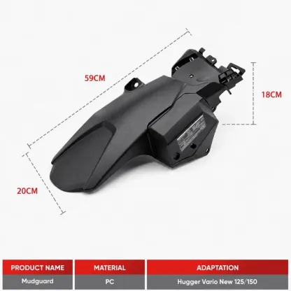 Mudguard Hugger For Vario 125 150 PC Durable Waterproof Rustproof Easy Install