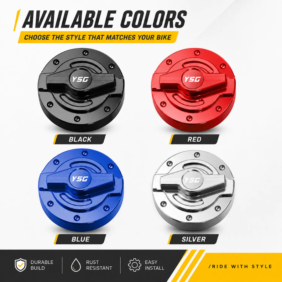 Universal Motorcycle Fuel Tank Gas Cap CNC Aluminum Alloy Motor Gas Cap for Honda Yamaha Suzuki Kawasaki Rusi Motorstar – Durable Easy to Install Decorative Replacement Motor Accessories Modification Para sa Motor Riders PH