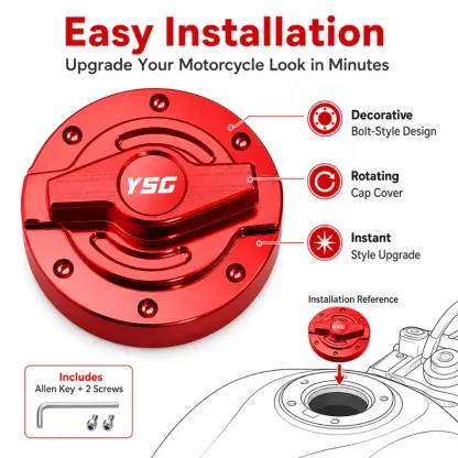 Universal Motorcycle Fuel Tank Gas Cap CNC Aluminum Alloy Motor Gas Cap for Honda Yamaha Suzuki Kawasaki Rusi Motorstar – Durable Easy to Install Decorative Replacement Motor Accessories Modification Para sa Motor Riders PH
