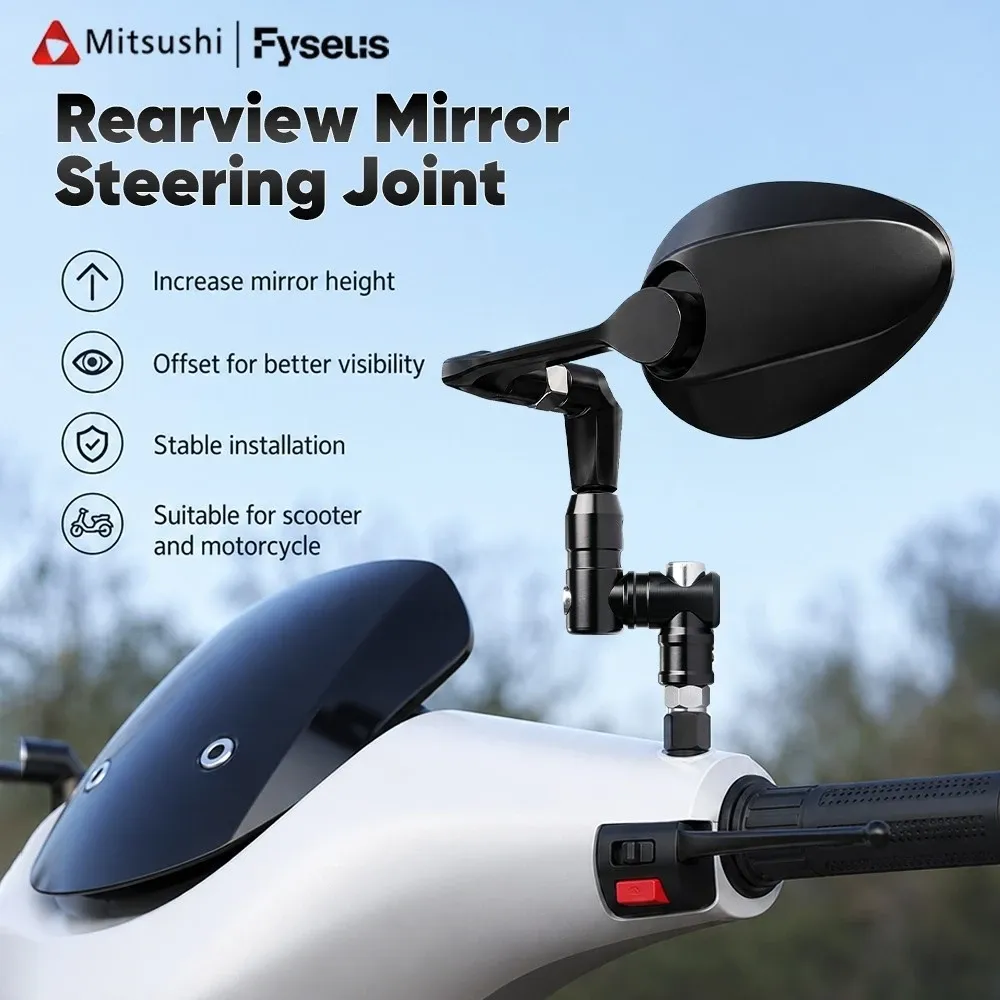360° Rotatable Turn Joint for Motorcycle Rearview Mirror Easy Install Side Mirror