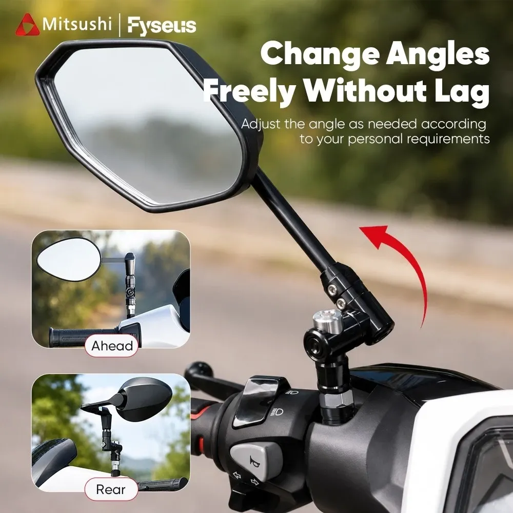 360° Rotatable Turn Joint for Motorcycle Rearview Mirror Easy Install Side Mirror