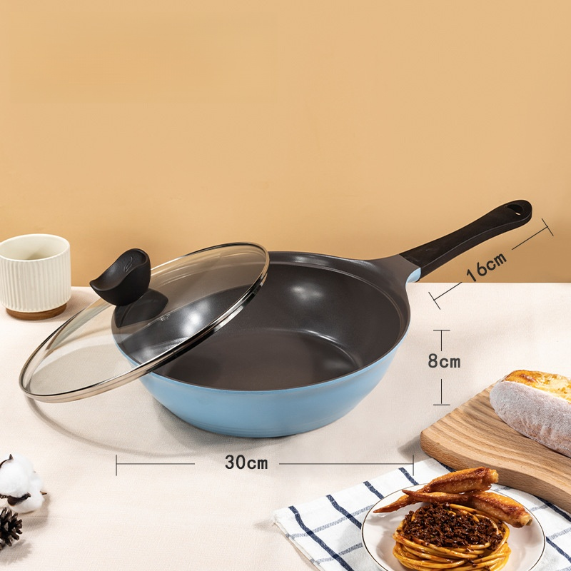 Pink ceramic non-stick frying pan