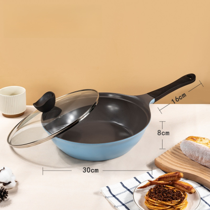 Pink ceramic non-stick frying pan