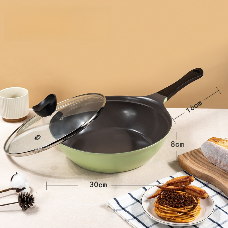 Pink ceramic non-stick frying pan