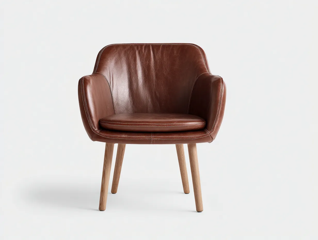 Dining Chair-Leather-Wood-60x57x81 cm-Brown-Contemporary Style-Pineuplab