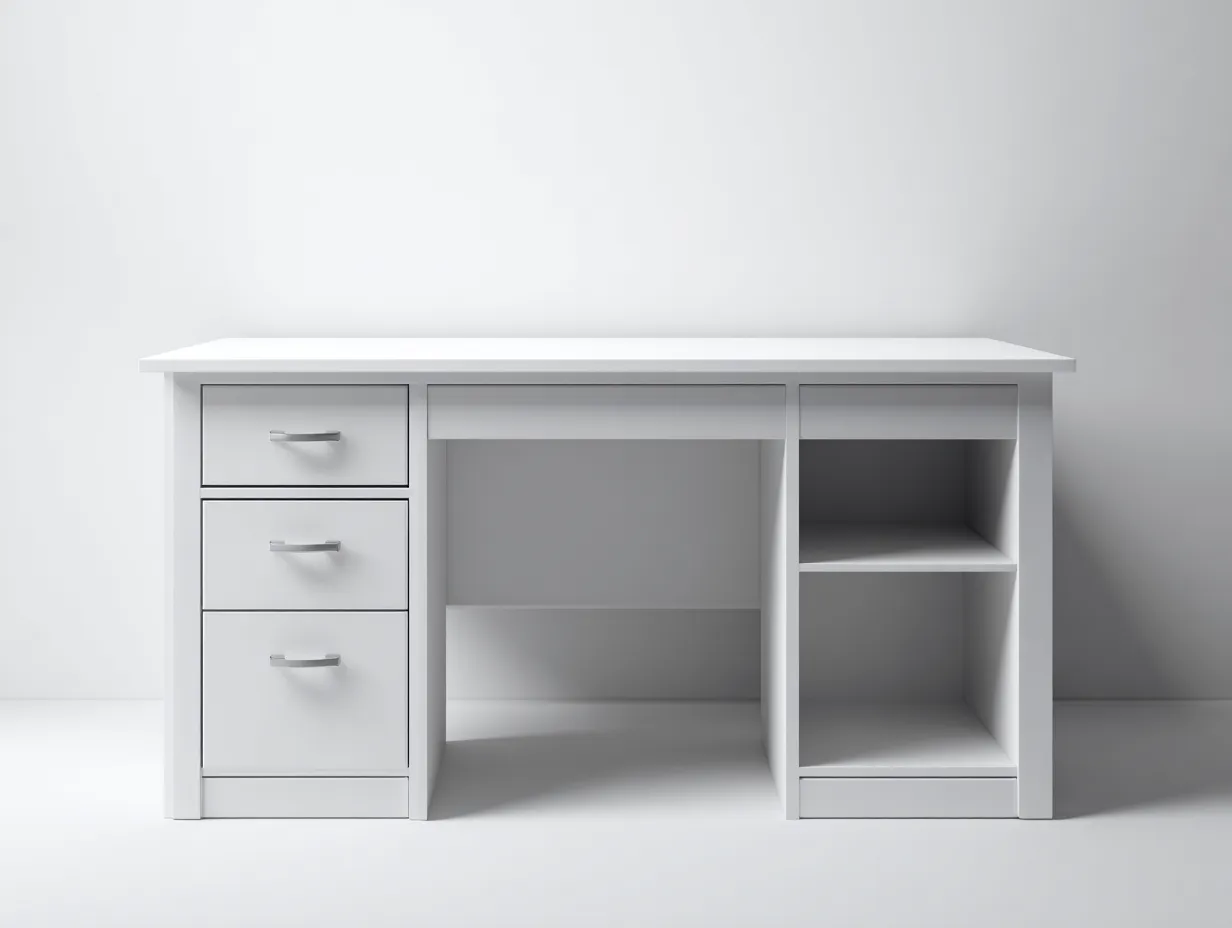 Office Desk-MDF-140x60x75 cm-white-modern workstation-Pineuplab