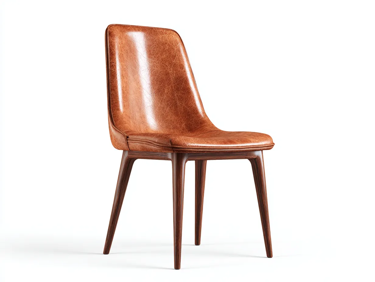 Dining Chair - wood-faux leather - 51x53x84 cm - brown - modern style-Pineuplab
