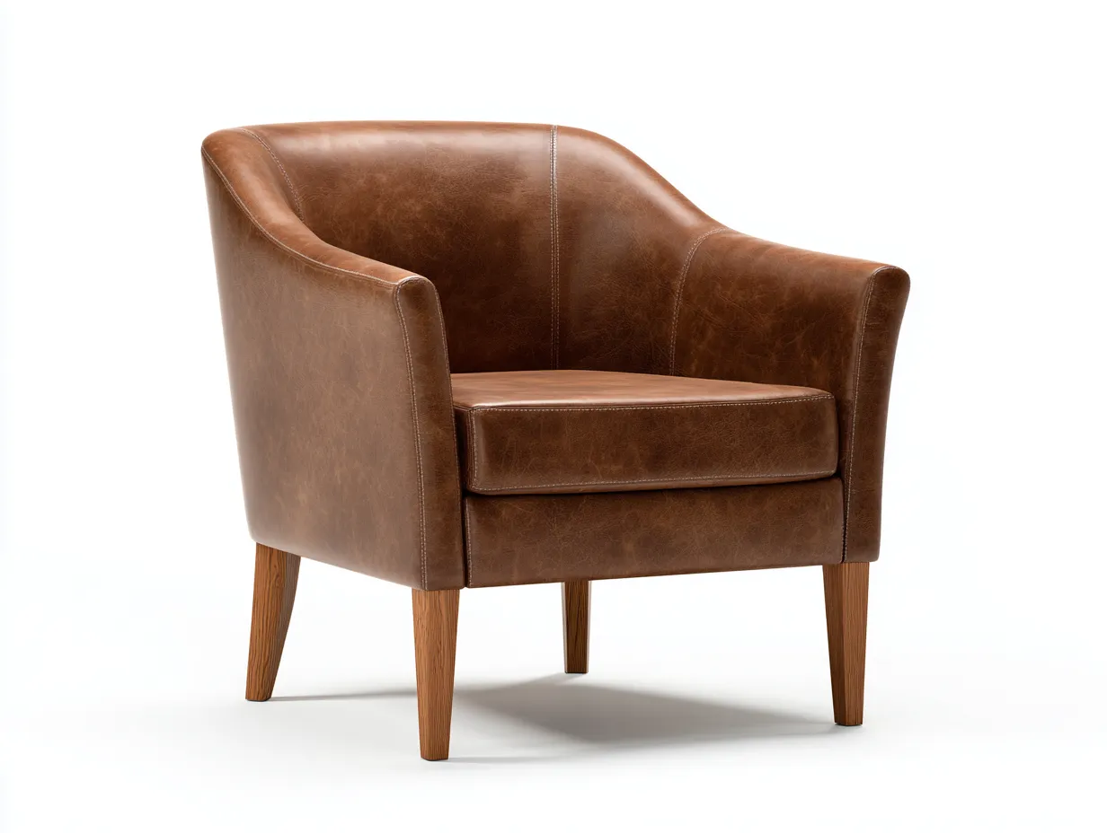 Dining Chair-Leather-Wood-64x62x78 cm-Brown-Modern Classic Style-Pineuplab