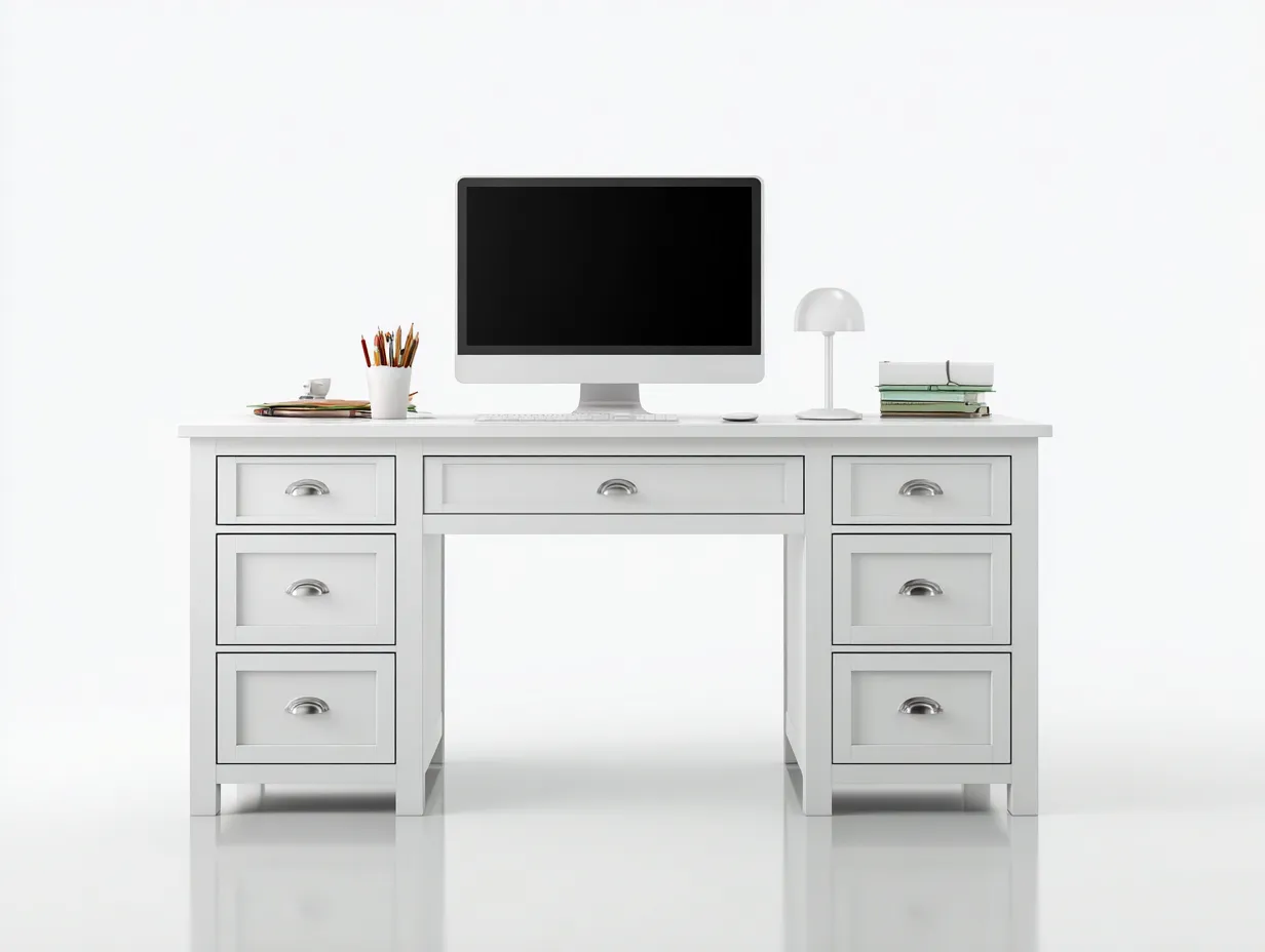 Office Desk-MDF-150x65x75 cm-white-modern workstation-Pineuplab