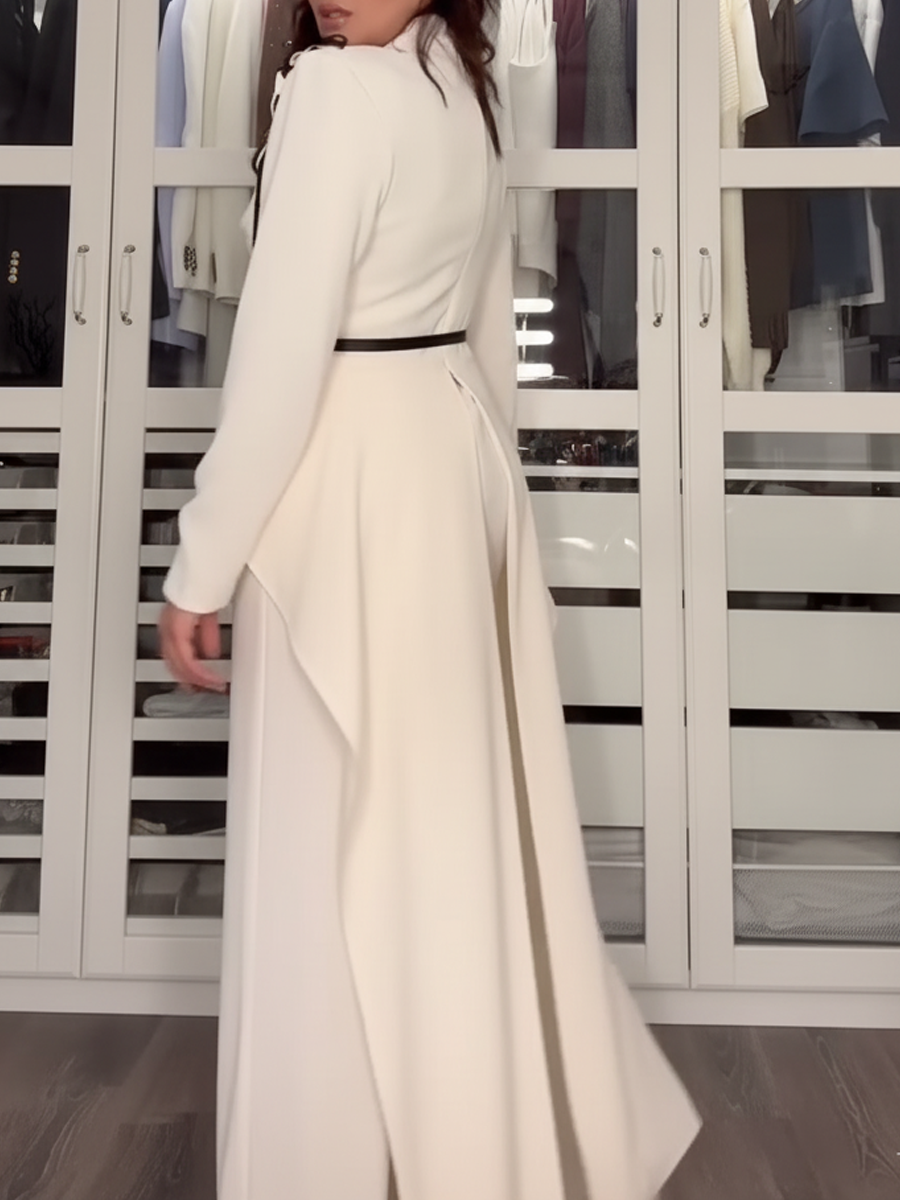 Two-piece white lace suit (without belt)