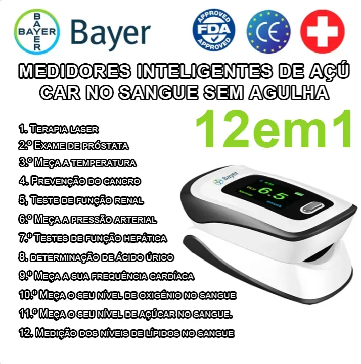 12 em 1】O mais recente glicosímetro inteligente não invasivo da Bayer
