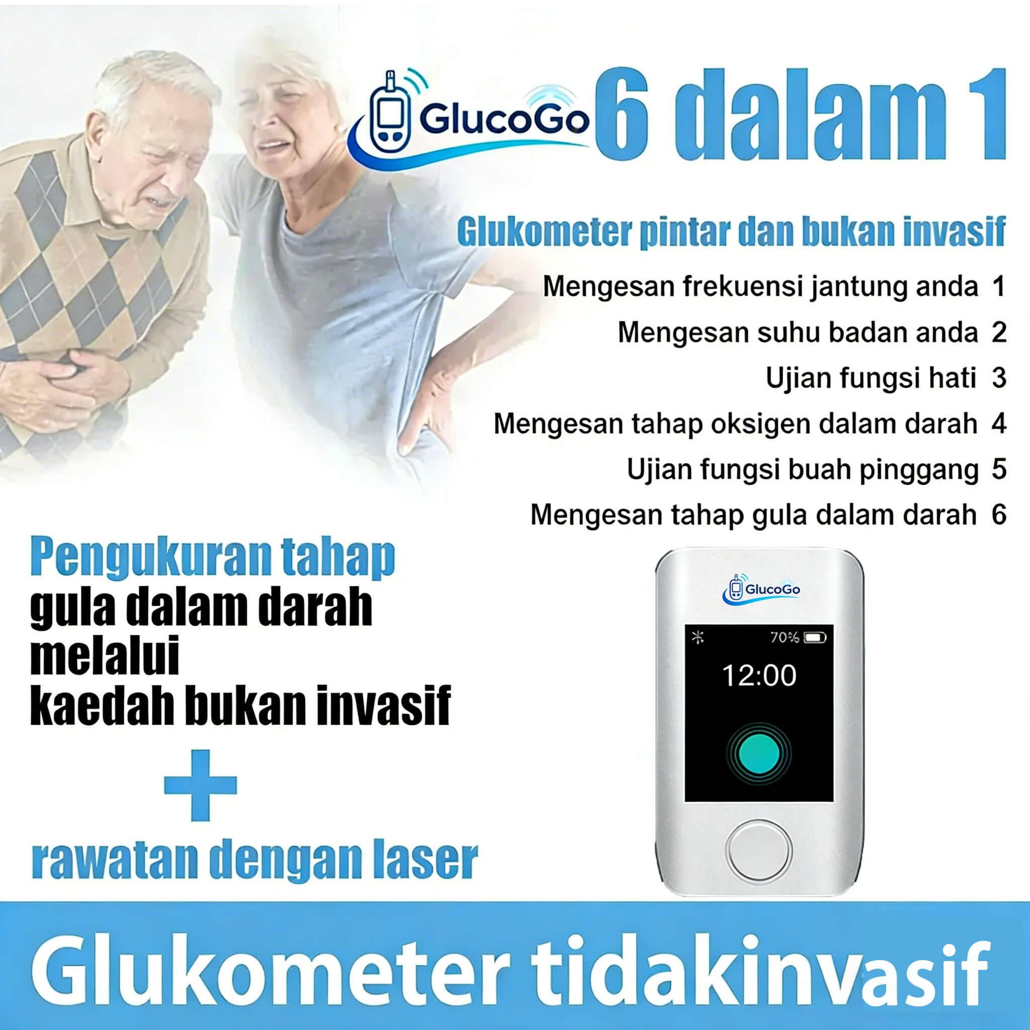 [Pengesahan Rasmi] Glukometer Bukan Invasif 3 dalam 1 - Glukometer Rumah Tanpa Menusuk Jari | Teknologi Berpaten