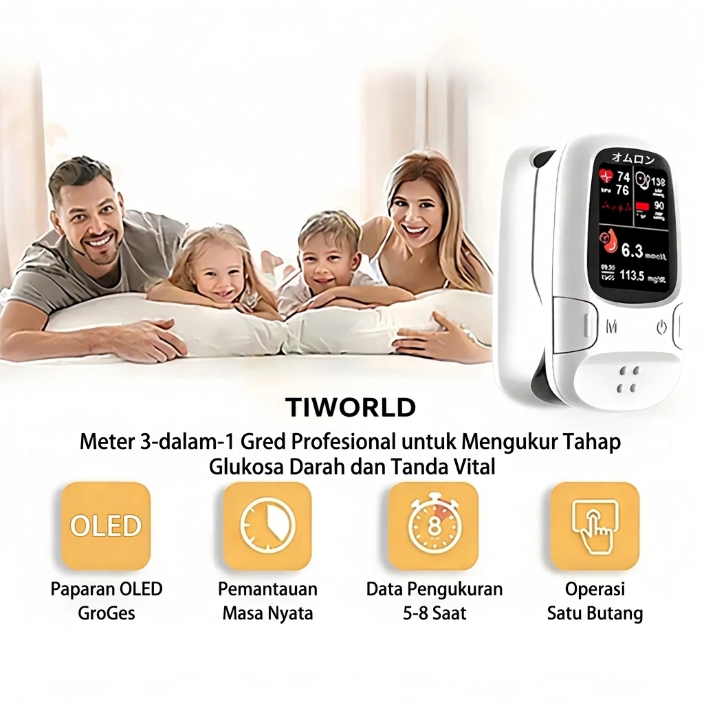 Pada tahun 2026, OMRON™ akan memperkenalkan pemantau glukosa darah pintar bukan invasif baharu🔥Buatan AS