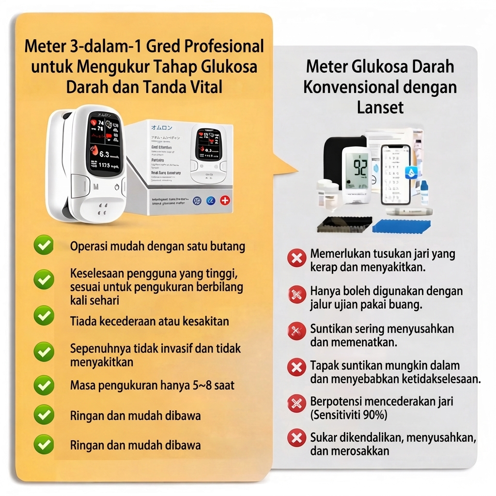 Pada tahun 2026, OMRON™ akan memperkenalkan pemantau glukosa darah pintar bukan invasif baharu🔥Buatan AS