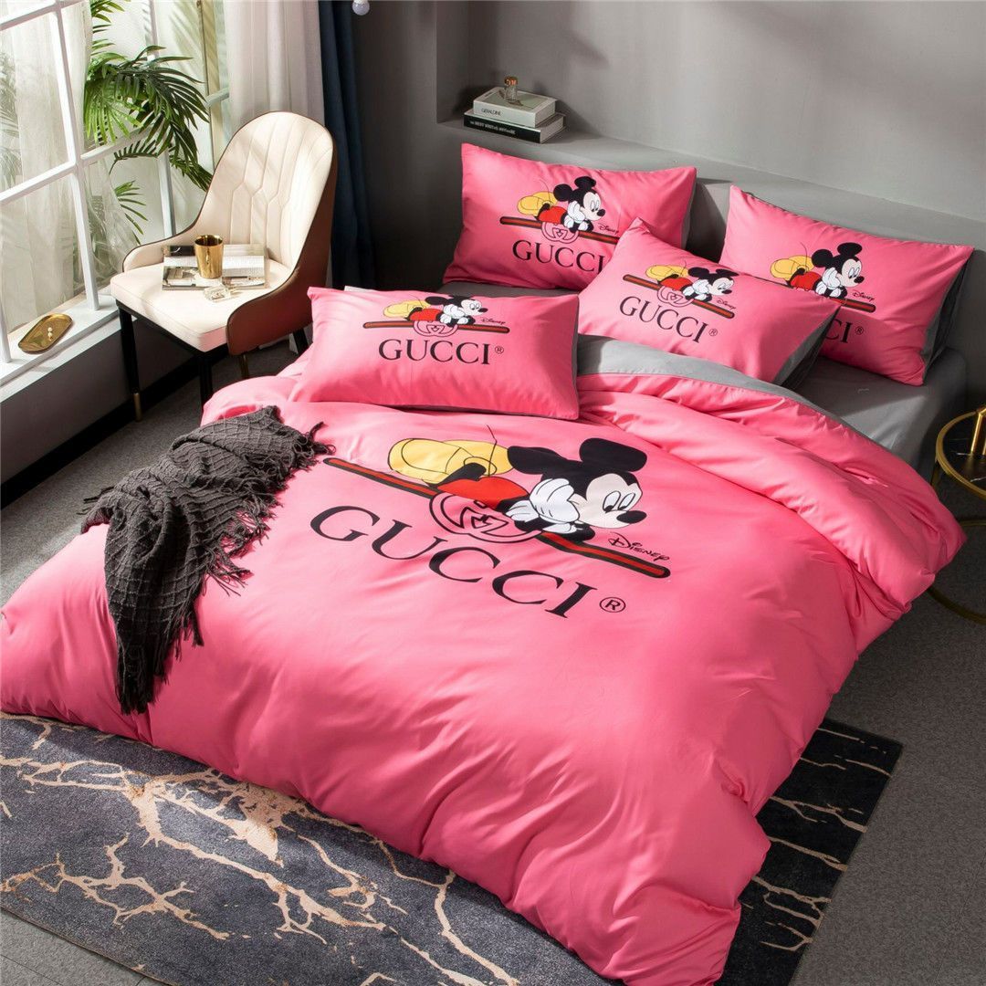 GUCCI Luxury Bedding 4-Piece Set, High-Quality Cotton Fabric, Suitable for All Seasons