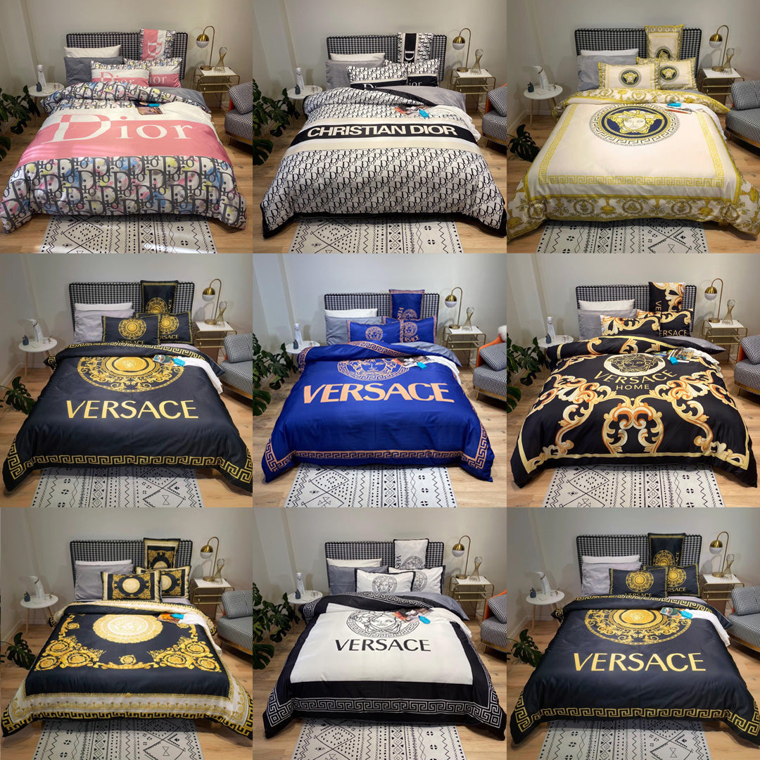 Luxury 4-piece bedding set, high-quality cotton fabric, suitable for all seasons.