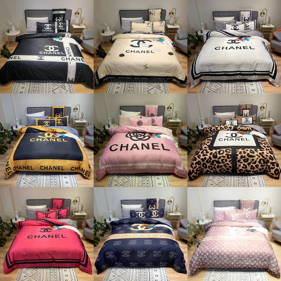 Luxury 4-piece bedding set, high-quality cotton fabric, suitable for all seasons.