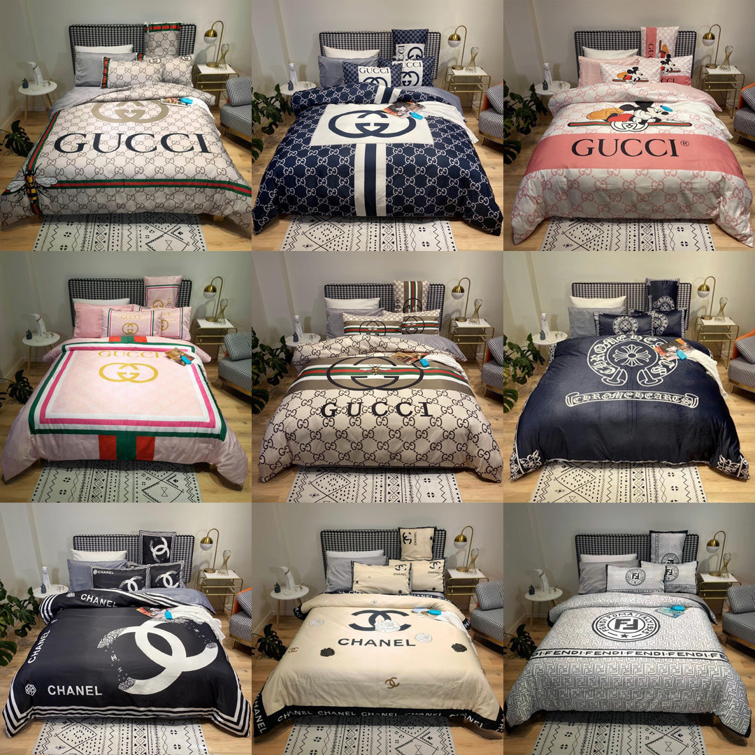 Luxury 4-piece bedding set, high-quality cotton fabric, suitable for all seasons.