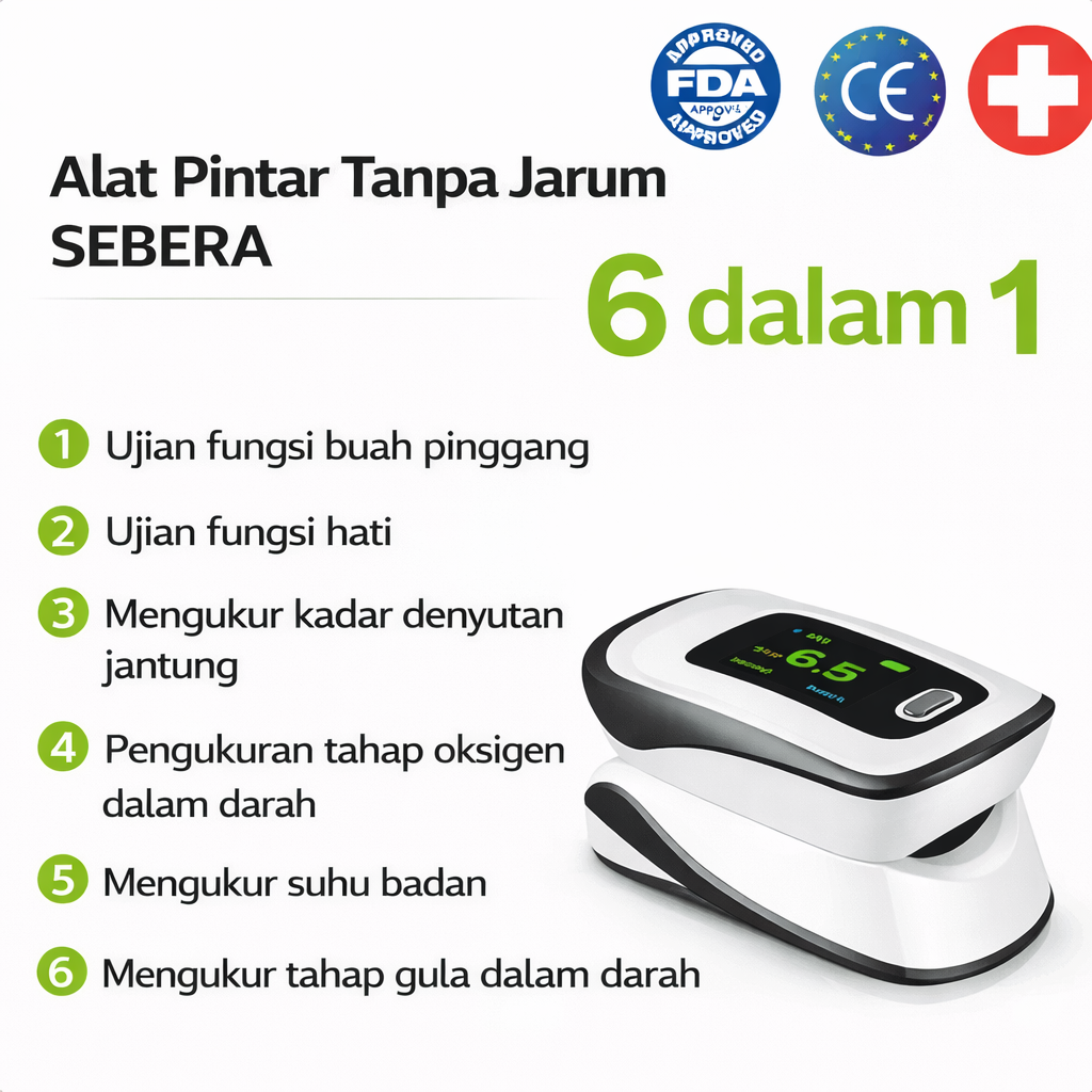 [12-dalam-1] Meter Glukosa Darah Pintar Tanpa Invasif Terkini