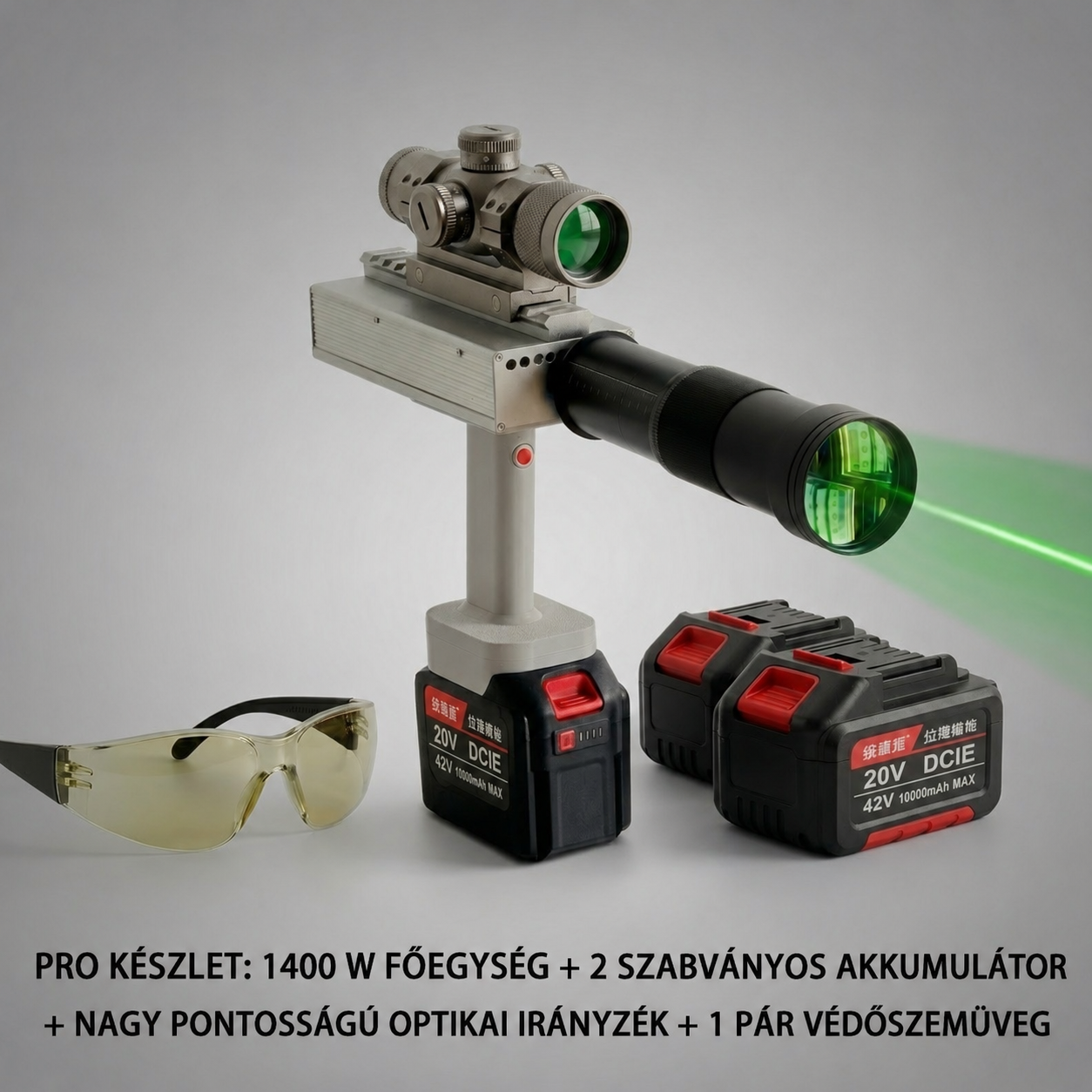 Többfunkciós 1400 W-os ipari lézerrendszer: rozsdaeltávolítás, precíz vágás és akadályok biztonságos eltávolítása 100 m távolságból.