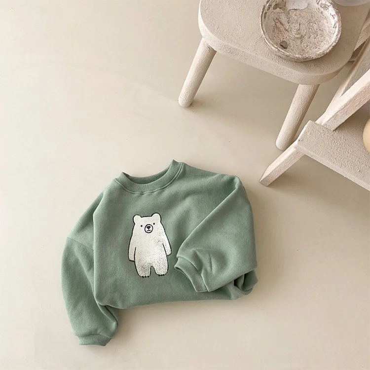 【73-100cm】 熊柄 カジュアル セットアップ