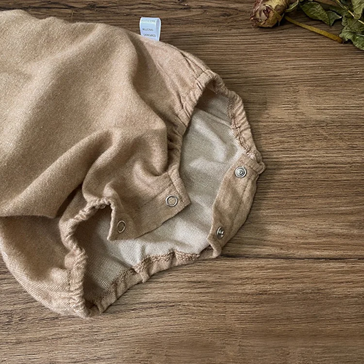 【66-90cm】韓国風レース襟 ロンパース