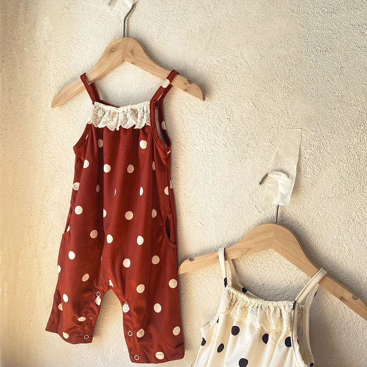 【66-90cm】 ドット サロペット