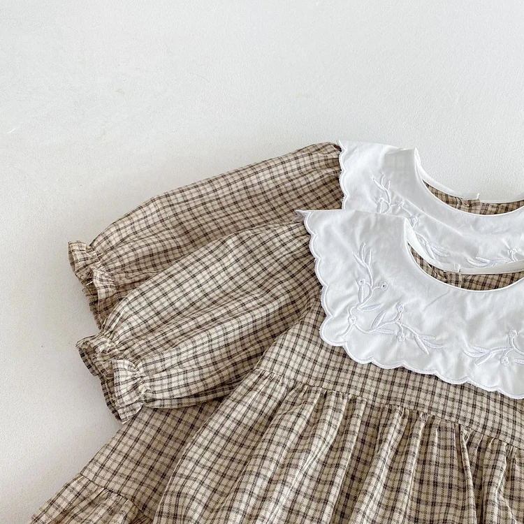 【66-130cm】 スクエア襟 ワンピース or  ロンパース