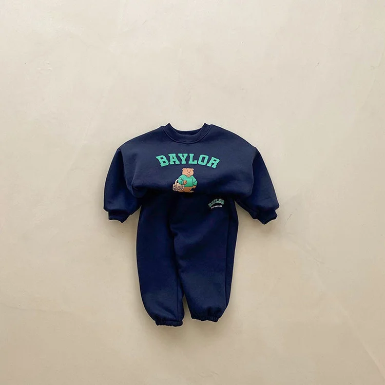 【66-110cm】 熊柄 ロンパース  or セットアップ