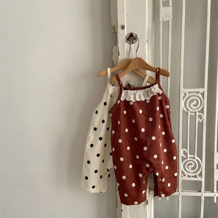 【66-90cm】 ドット サロペット