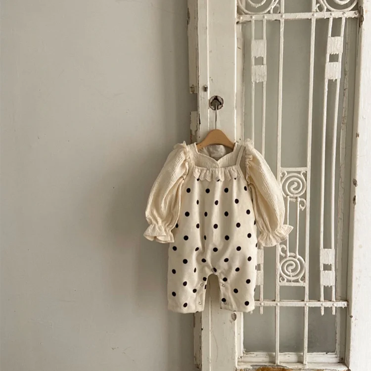 【66-90cm】 ドット サロペット