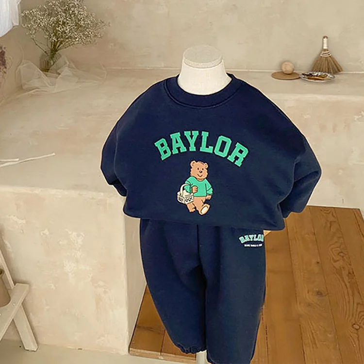 【66-110cm】 熊柄 ロンパース  or セットアップ