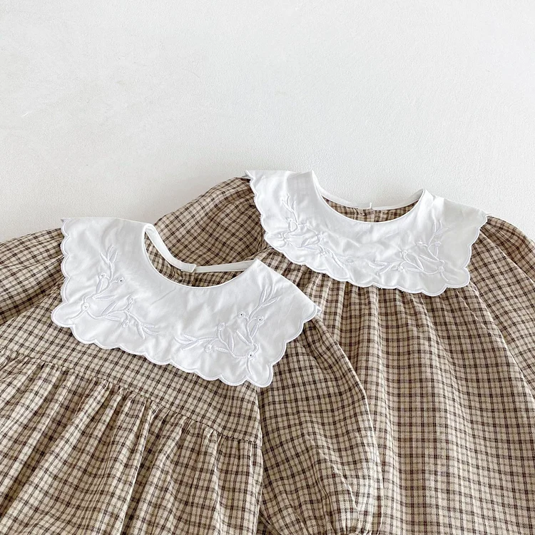 【66-130cm】 スクエア襟 ワンピース or  ロンパース