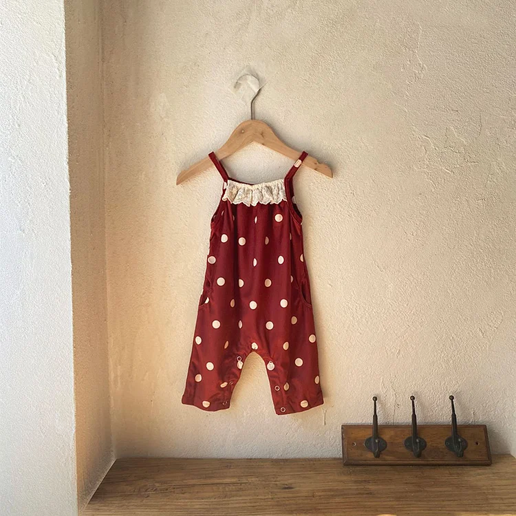 【66-90cm】 ドット サロペット