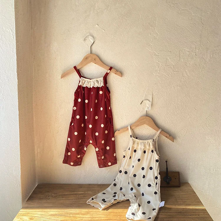 【66-90cm】 ドット サロペット