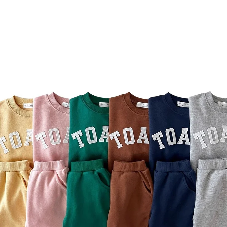 【80-120cm】 英字プリント カジュアル 2点セット