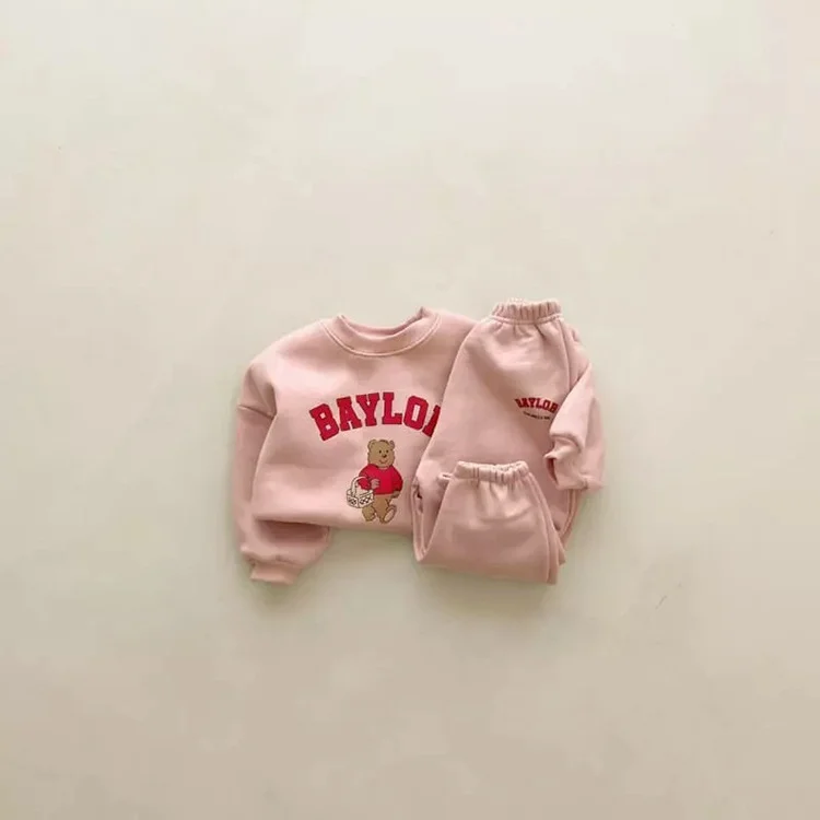 【66-110cm】 熊柄 ロンパース  or セットアップ