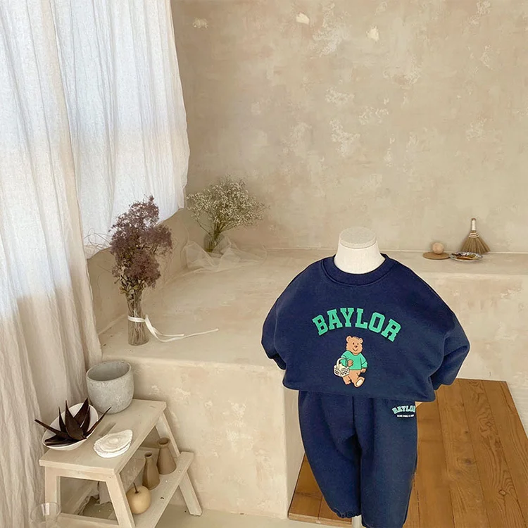 【66-110cm】 熊柄 ロンパース  or セットアップ