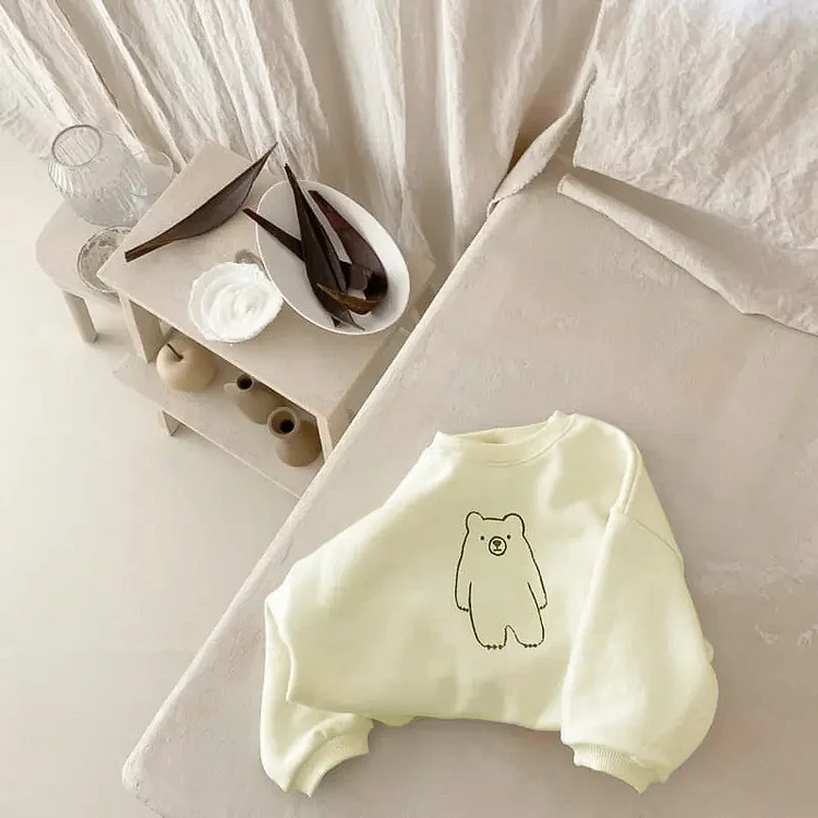 【73-100cm】 熊柄 カジュアル セットアップ