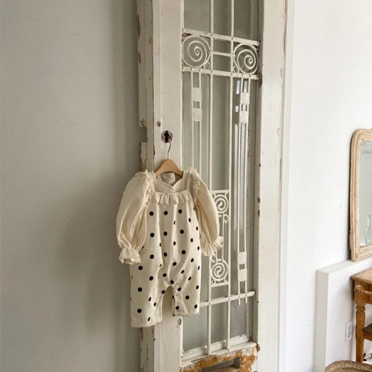 【66-90cm】 ドット サロペット