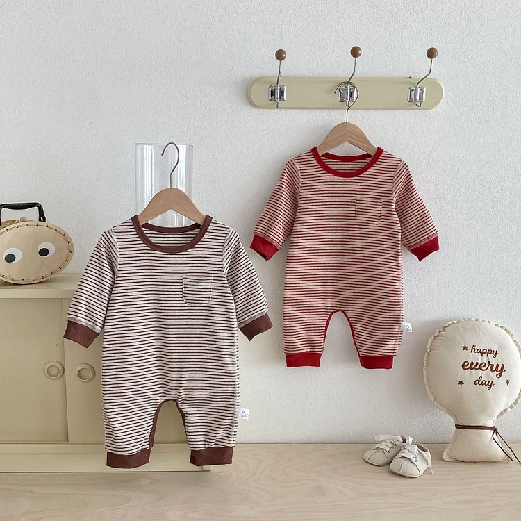 【66-90cm】 ボーダー オールインワン